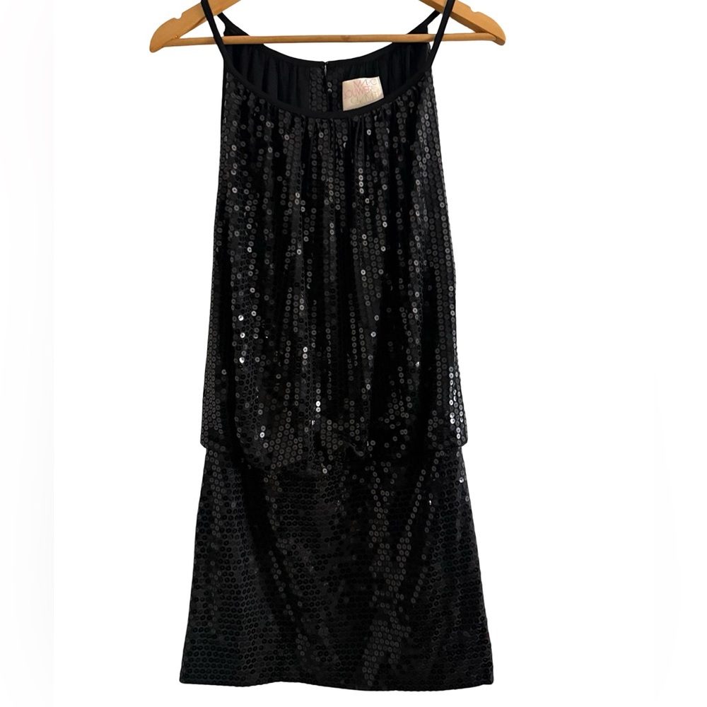 Marc Bouwer Glamit Sequin Cocktail Dress Black Mini Sz 2 $185 Formal Gala